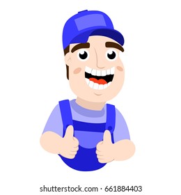 happy handyman vector illustration.