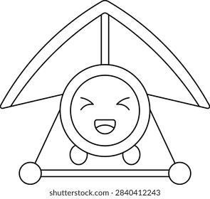 Happy Hang Glider Outline Linear Style Icon