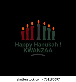 Happy Hanukah, night mode with black background