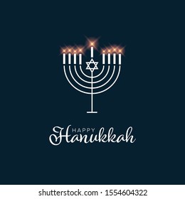 Happy hanukkach day card template with candlestick