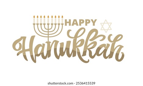 Happy Hanukkah! 100% vector hand drawn doodle file. Lettering quote about  2025. Lettering for t-shirt design, mug print, bag print, clothes fashion. 