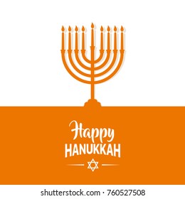 Happy Hanukkah background cover, card celebration text. Vector illustration