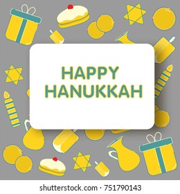 Happy Hanukkah Background with festive element on background.