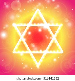 Happy Hanukkah background. Star of David.