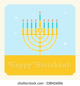 Happy Hanukkah background. Vector greeting card