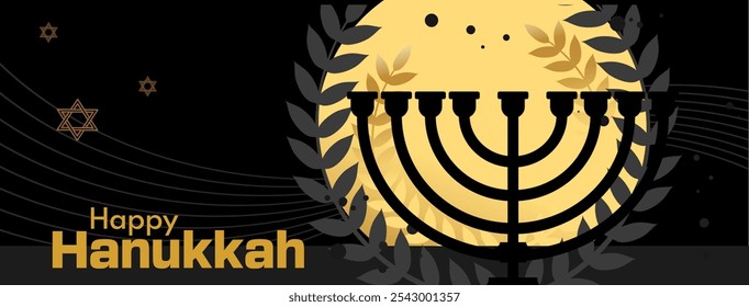  Happy Hanukkah - banner, background, poster, vector illustration