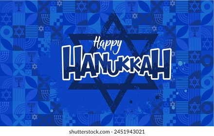 Happy Hanukkah banner, card , vector illustration	