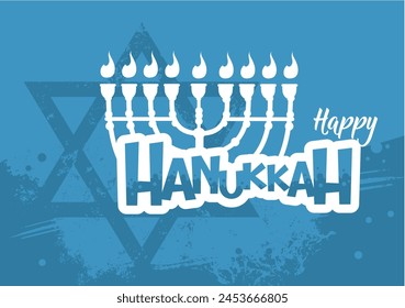 Happy Hanukkah banner, card , vector illustration	