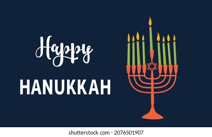 Happy Hanukkah. Banner with nice and creative jewish symbol. 