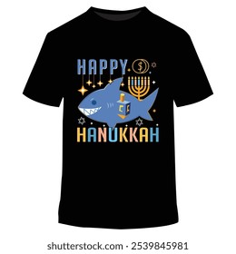 Happy Hanukkah Best Typography T-shirt design