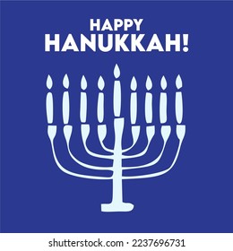 Happy Hanukkah with blue background 