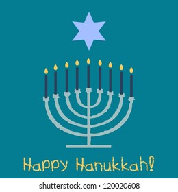 happy hanukkah bright postcard greeting