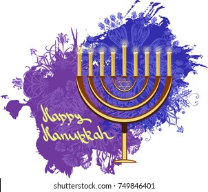 happy Hanukkah. candle holder