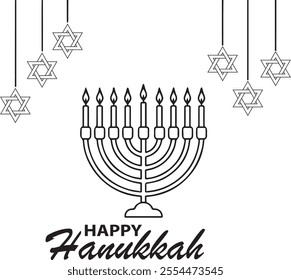 happy hanukkah candle vector design