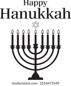 happy hanukkah candle vector design