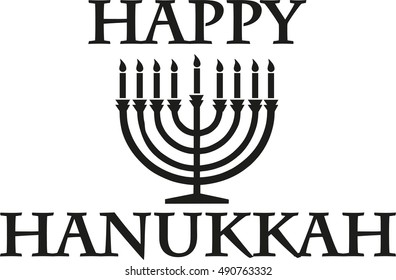 Happy hanukkah with candleholder