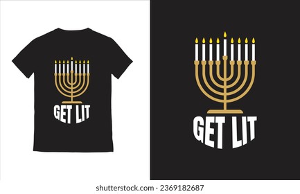 happy hanukkah with candles celebrate the light jewish holidays illustration