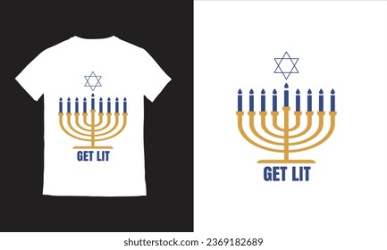 happy hanukkah with candles celebrate the light jewish holidays illustration