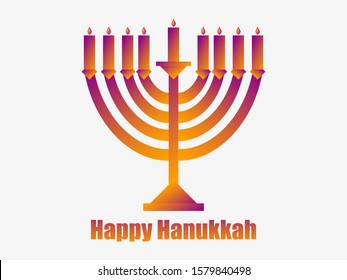 Happy hanukkah. Hanukkah candles. Greeting card with nine candles. Vector illustration