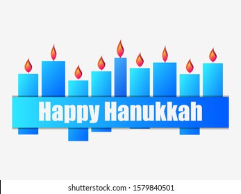 Happy hanukkah. Hanukkah candles. Greeting card with nine candles. Vector illustration
