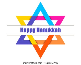 Happy hanukkah. Hanukkah candles. Star of David. Vector illustration