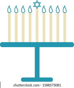 Happy hanukkah candles vector illustration