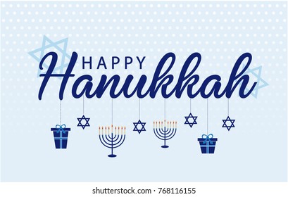 Happy Hanukkah card or background. vector illustration.