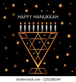Happy Hanukkah card with candles