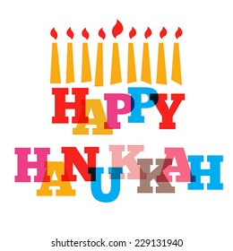 Happy Hanukkah card with a candles