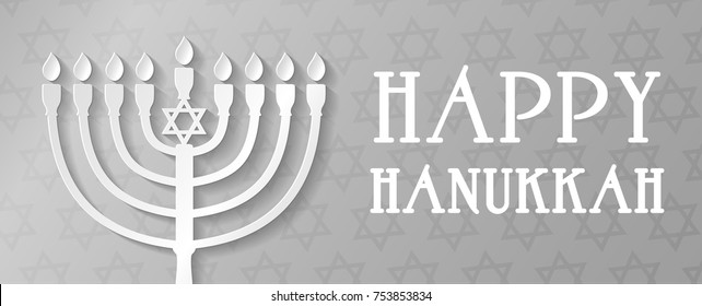 Happy Hanukkah - card with greetings. Vector.