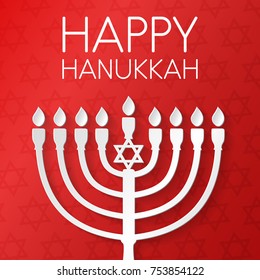 Happy Hanukkah - card with greetings. Vector.