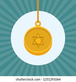 happy hanukkah card with medal