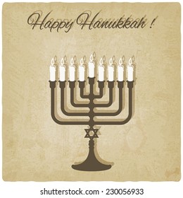 Happy Hanukkah card old background - vector illustration. eps 10