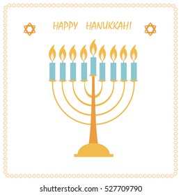 Happy Hanukkah card on an isolated background