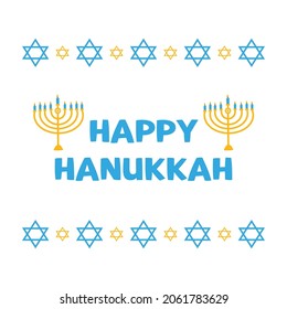 Happy Hanukkah Cartoon Style Greeting Card Stock Vector (Royalty Free ...