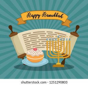 happy hanukkah celebration icons