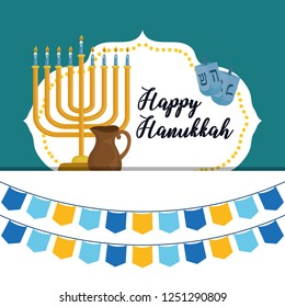 happy hanukkah celebration icons