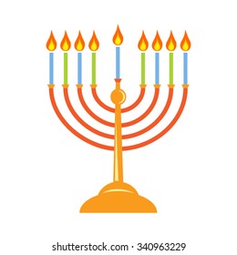 Happy Hanukkah Chanukah. Menorah. Jewish Holiday