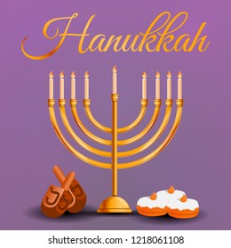 Happy hanukkah concept background. Cartoon illustration of happy hanukkah vector concept background for web design