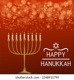 Happy hanukkah concept background. Realistic illustration of happy hanukkah vector concept background for web design
