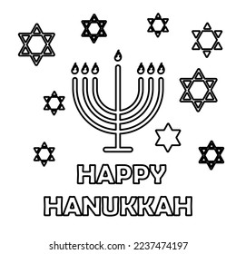 happy hanukkah concept, holiday, vector illustration