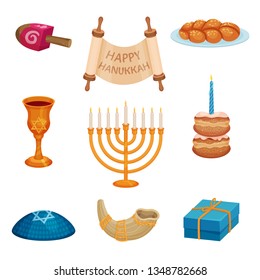 Happy Hanukkah concept. Jewish traditions and culture.