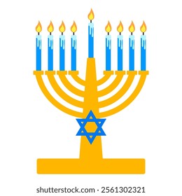 Happy Hanukkah Day, Digital Art Illustration.