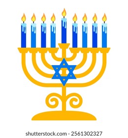 Happy Hanukkah Day, Digital Art Illustration.