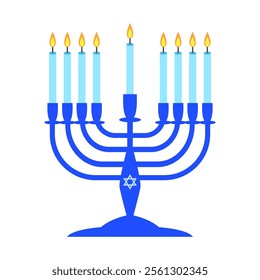 Happy Hanukkah Day, Digital Art Illustration.