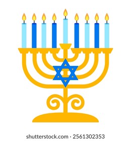 Happy Hanukkah Day, Digital Art Illustration.