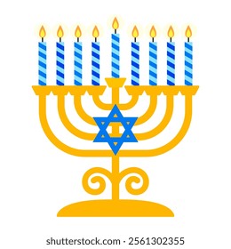 Happy Hanukkah Day, Digital Art Illustration.