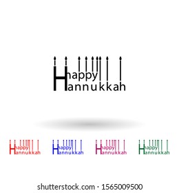 Happy hanukkah design multi color icon. Simple glyph, flat vector of hanukkah icons for ui and ux, website or mobile application