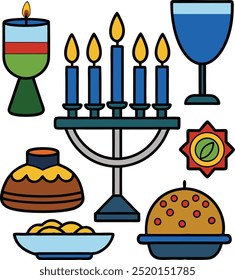 Happy Hanukkah Elements vector art