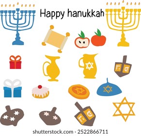 happy hanukkah festival vector illustration. Good for banner, poster, greeting card, party card, invitation, template, advertising, brochures, flyers, ad benners and social media